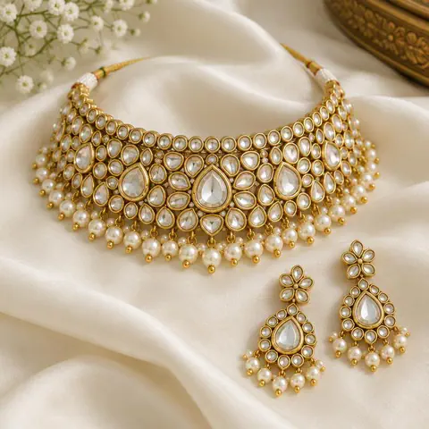 Noor Pearl Kundan Set